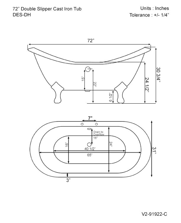 Cambridge Plumbing 71'' x 31'' Freestanding Soaking Cast Iron Bathtub